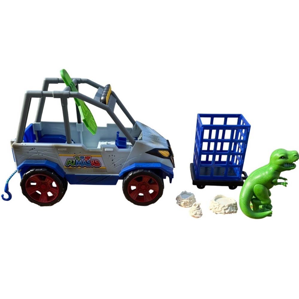 PJ Masks Dino Trouble Off Road Rescue Vehicle Set T-Rex Figure Cage Just Play